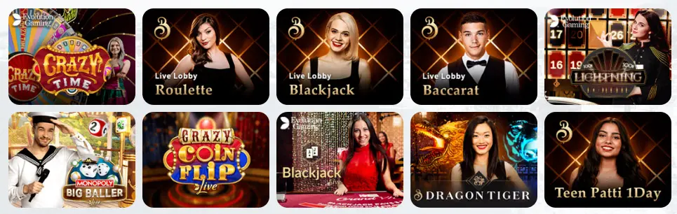 Juegos de casino en vivo CASINIA CASINO - Chile